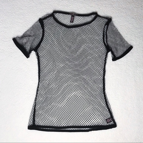 ✨HP✨ VS Fishnet Mesh Tee Shirt Top XS SMALL - Picture 6 of 9